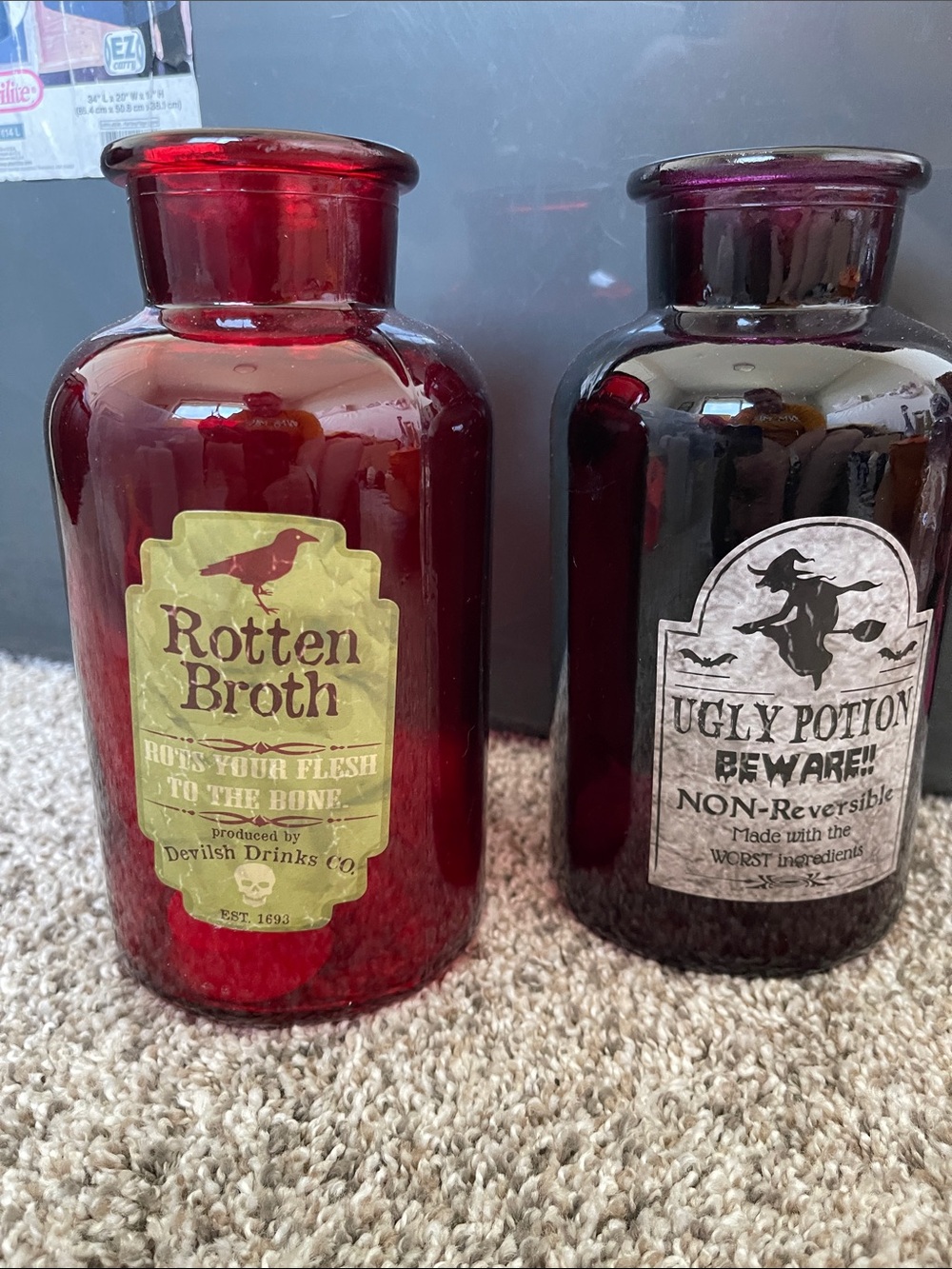 Red Apothecary Bottle - Decorative Women Bath & Body Jar